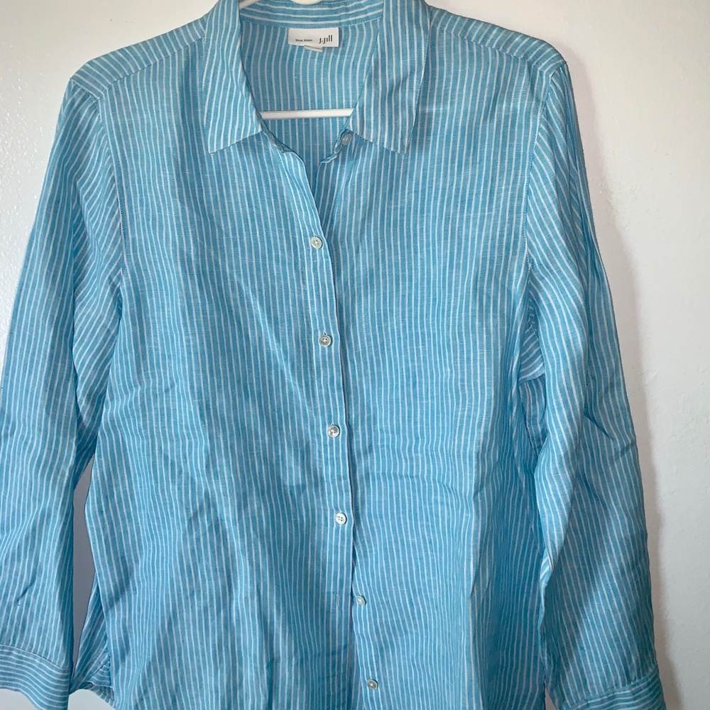 🌺J.Jill Love Linen Collared Button Down
